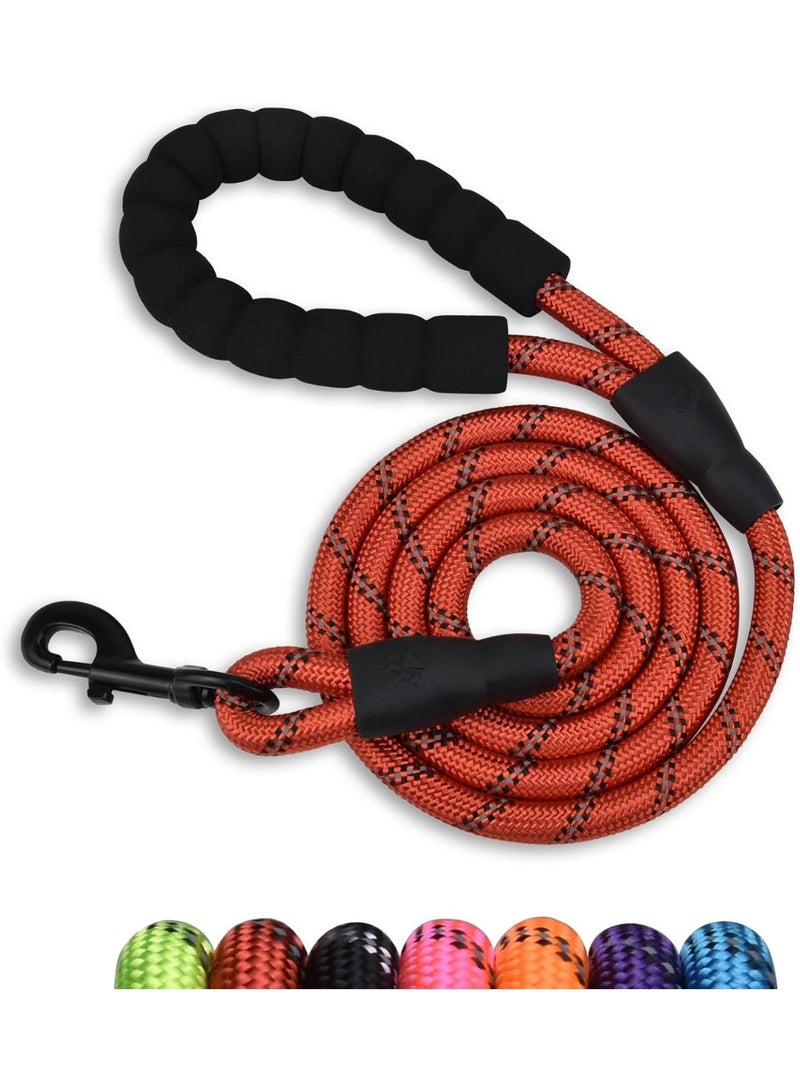 5 FT Reflective Dog Leash with Padded Handle - Tangle-Free Rope Leash with 360° Rotating Clip for Small to Large Dogs - Image 1